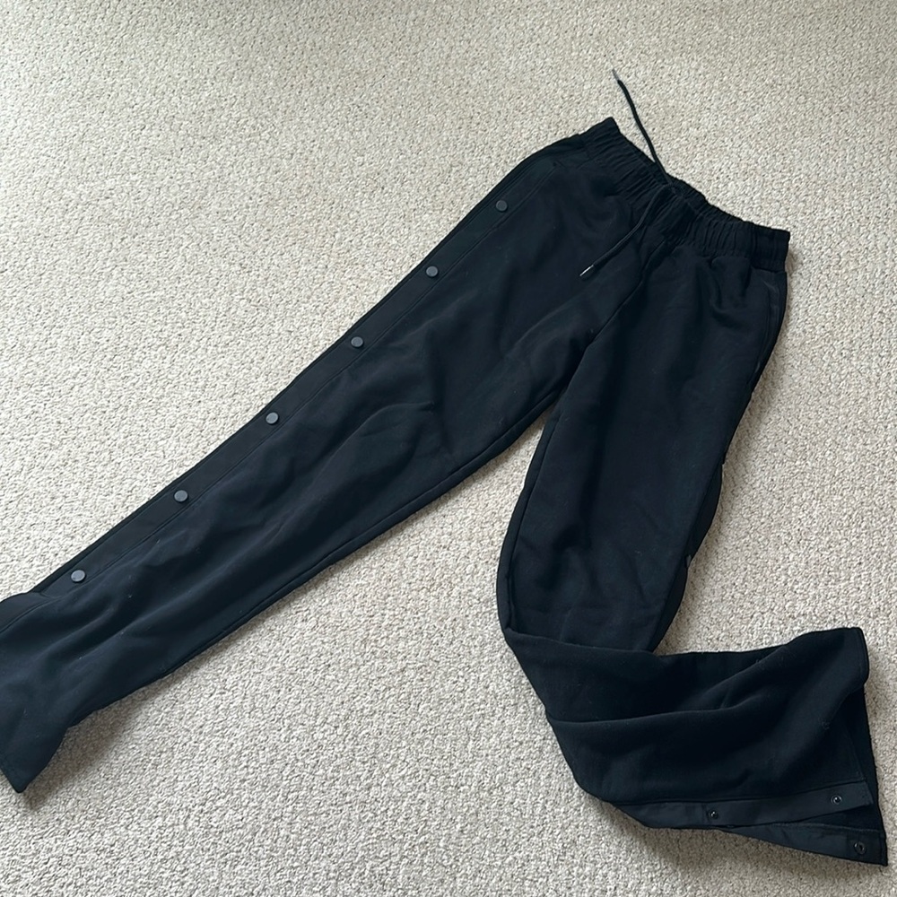 ALO Yoga Black Snap-Button Track Pants